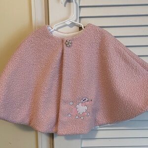 Pink Kids Cape with Embroidered Design